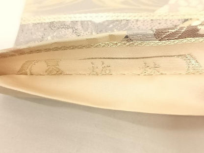 平和屋着物◎六通柄袋帯 梅林 色紙重ね梅文 金糸 正絹 逸品 AAAL4034wt