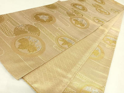 平和屋着物◎佐賀錦 六通柄袋帯 エ霞吉祥花文 金銀糸 正絹 逸品 AAAL4043wt