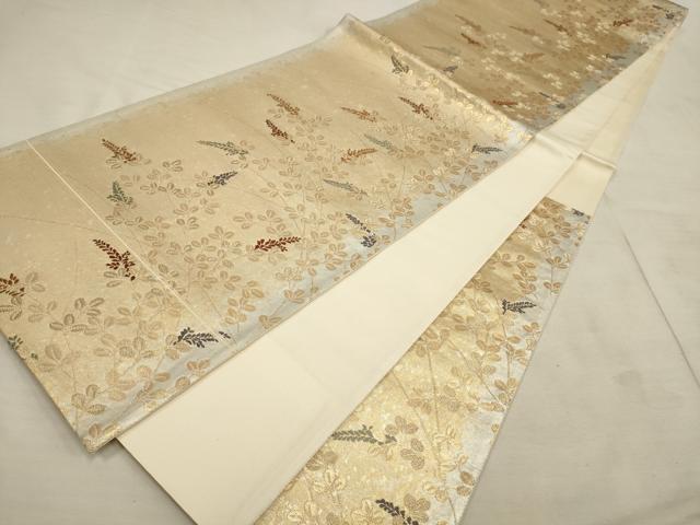 平和屋着物◎六通柄袋帯　秋草文　金糸　引箔　正絹　逸品　AAAL4230tm