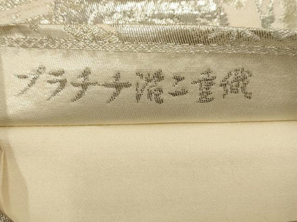 平和屋着物◎六通柄袋帯 風景文 プラチナ箔二重織 正絹 逸品 AAAL4236tm