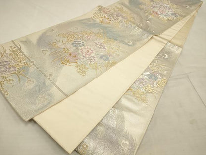 平和屋着物◎六通柄袋帯 花束ね文 金銀糸 正絹 逸品 AAAL4246tm