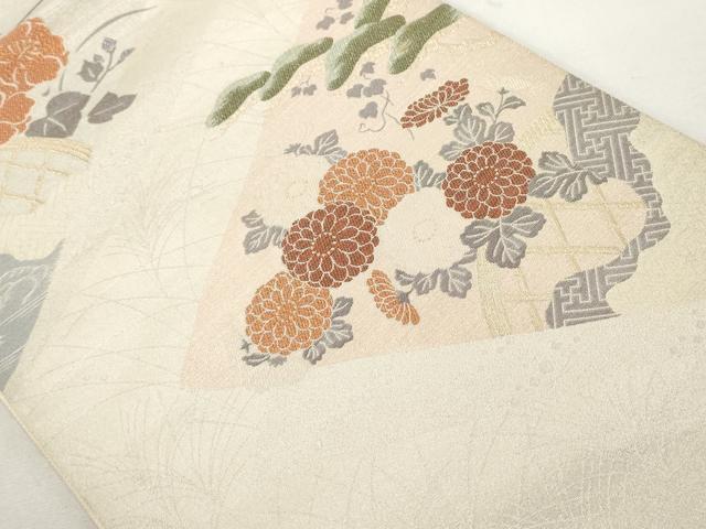 平和屋着物◎六通柄袋帯 琳派裂取文 正絹 逸品 AAAL5354az