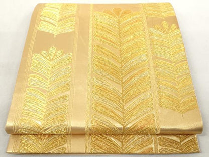 平和屋着物◎六通柄袋帯 松葉間道 金糸 正絹 逸品 AAAL5356az