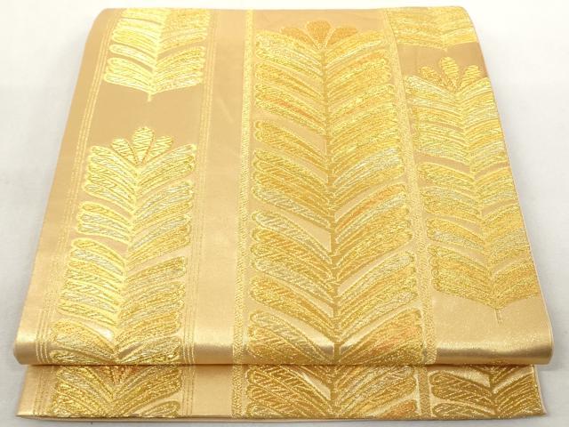 平和屋着物◎六通柄袋帯 松葉間道 金糸 正絹 逸品 AAAL5356az