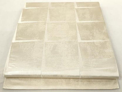 平和屋着物◎六通柄袋帯 色紙文 銀糸 引箔 正絹 逸品 AAAL5371az