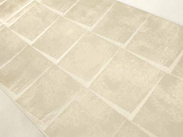 平和屋着物◎六通柄袋帯 色紙文 銀糸 引箔 正絹 逸品 AAAL5371az
