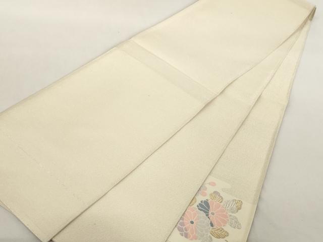 平和屋着物◎綴れ 太鼓柄袋帯 エ霞草花文 金銀糸 正絹 逸品 AAAL5375az