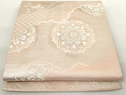 平和屋着物◎六通柄袋帯 道長亀甲花文 金糸 正絹 逸品 AAAL5388az