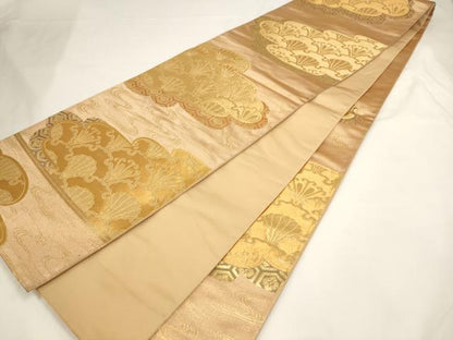 平和屋着物◎六通柄袋帯 能衣菊花文 金糸 正絹 逸品 AAAL5538pf