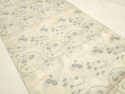 平和屋着物◎六通柄袋帯 唐織 桃山 草花丸文 正絹 逸品 AAAL5544pf