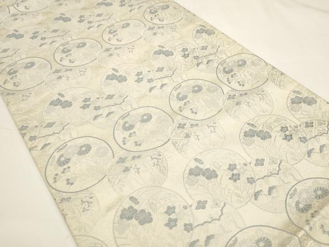 平和屋着物◎六通柄袋帯 唐織 桃山 草花丸文 正絹 逸品 AAAL5544pf