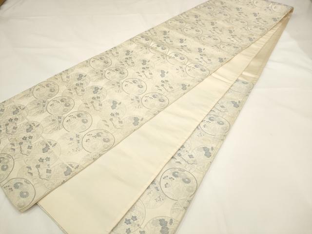 平和屋着物◎六通柄袋帯 唐織 桃山 草花丸文 正絹 逸品 AAAL5544pf