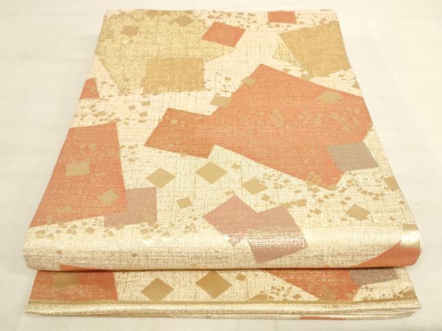 平和屋着物◎六通柄袋帯 箔散らし文様 金糸 正絹 逸品 AAAL5593pf