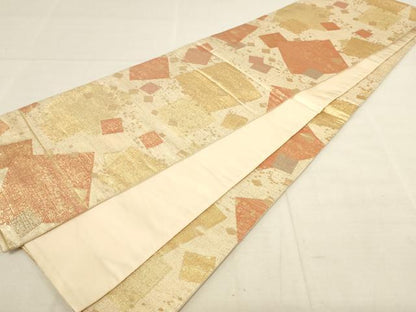平和屋着物◎六通柄袋帯 箔散らし文様 金糸 正絹 逸品 AAAL5593pf