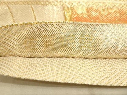 平和屋着物◎六通柄袋帯 花鳥青海波 金糸 正絹 逸品 AAAL5599pf