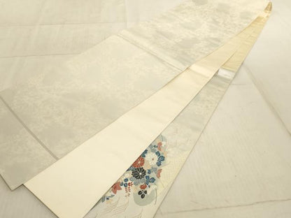 平和屋着物◎太鼓柄袋帯 風景文 金糸 正絹 逸品 AAAL5604pf