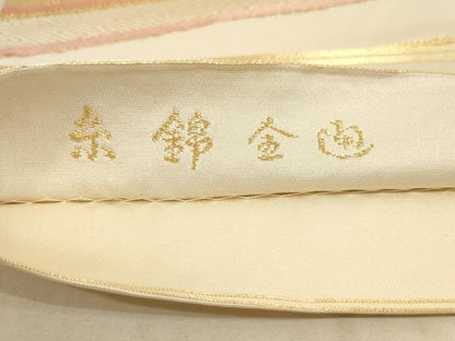 平和屋着物◎西陣 老舗 渡文謹製 手織 全通柄 本袋帯 草花文 金糸 正絹 逸品 AAAL5605pf