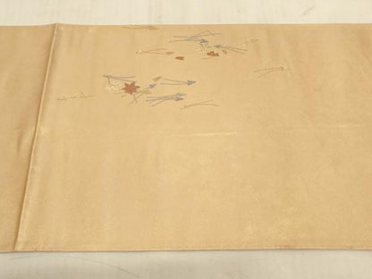 平和屋着物◎太鼓柄袋帯 総刺繍 草花文 引箔 正絹 逸品 AAAL5612pf