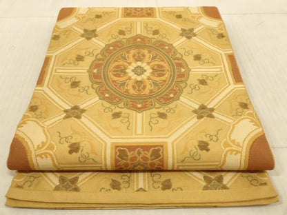 平和屋着物◎六通柄袋帯 蜀江花文 正絹 逸品 AAAL5618pf
