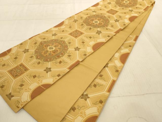 平和屋着物◎六通柄袋帯 蜀江花文 正絹 逸品 AAAL5618pf