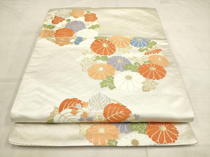 平和屋着物◎六通柄袋帯 唐織 花丸文 金銀糸 正絹 逸品 AAAL6575tg