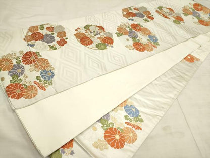 平和屋着物◎六通柄袋帯 唐織 花丸文 金銀糸 正絹 逸品 AAAL6575tg