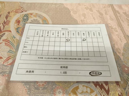 平和屋着物◎六通柄袋帯 唐織 道長吉祥花丸文 金銀糸 正絹 逸品 AAAL6579tg