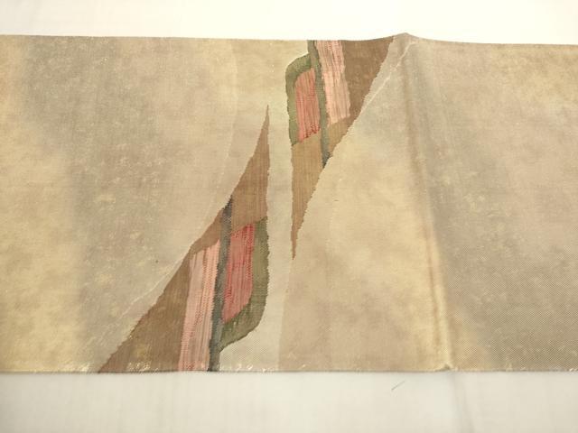 平和屋着物◎太鼓柄袋帯 すくい織 幾何学文様 金糸 正絹 逸品 AAAL6582tg