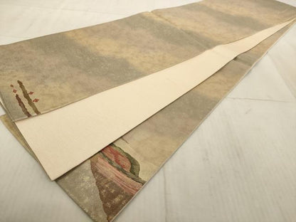 平和屋着物◎太鼓柄袋帯 すくい織 幾何学文様 金糸 正絹 逸品 AAAL6582tg