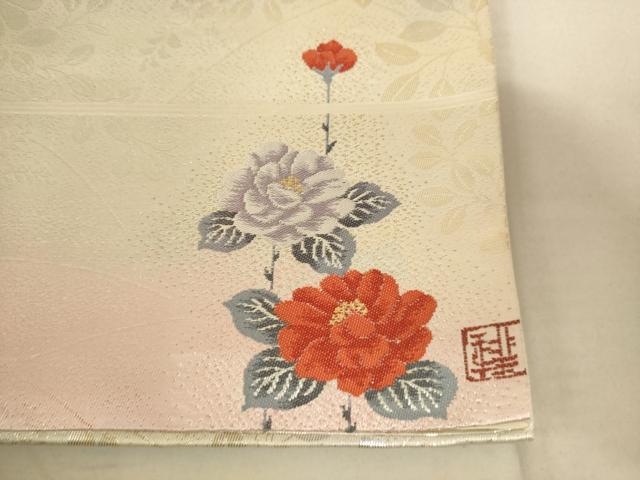 平和屋着物◎六通柄袋帯 作家物 草花文 金銀糸 正絹 逸品 AAAL6592tg