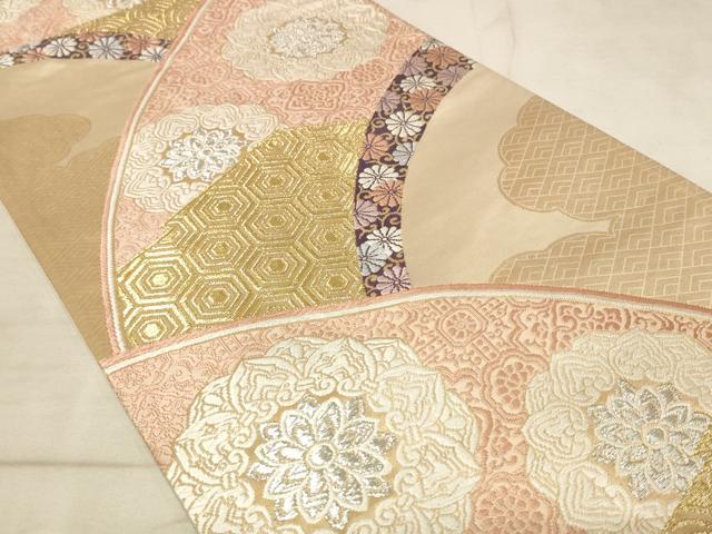 平和屋着物◎六通柄袋帯 雲取正倉院花文 金銀糸 正絹 逸品 AAAL7071pf
