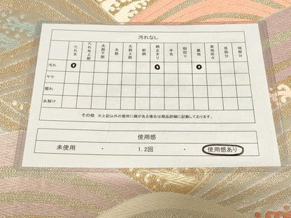 平和屋着物◎六通柄袋帯 唐織 立波文 金銀糸 正絹 逸品 AAAL7073pf