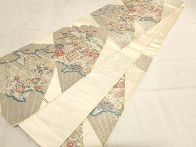 平和屋着物◎六通柄袋帯 唐織 御所解秋草文 金銀糸 正絹 逸品 AAAL7145pf