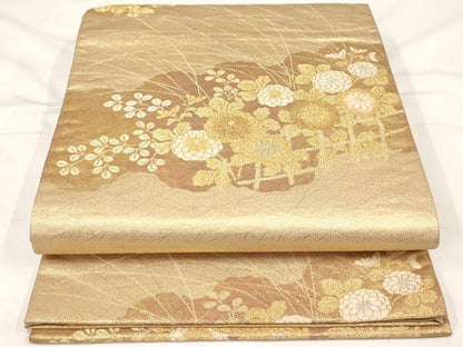 平和屋着物◎六通柄袋帯 花間垣文 金銀糸 正絹 逸品 AAAL7873ex