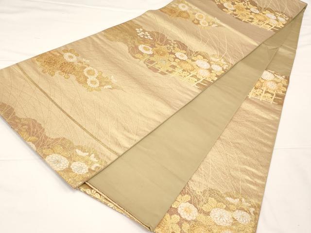 平和屋着物◎六通柄袋帯 花間垣文 金銀糸 正絹 逸品 AAAL7873ex
