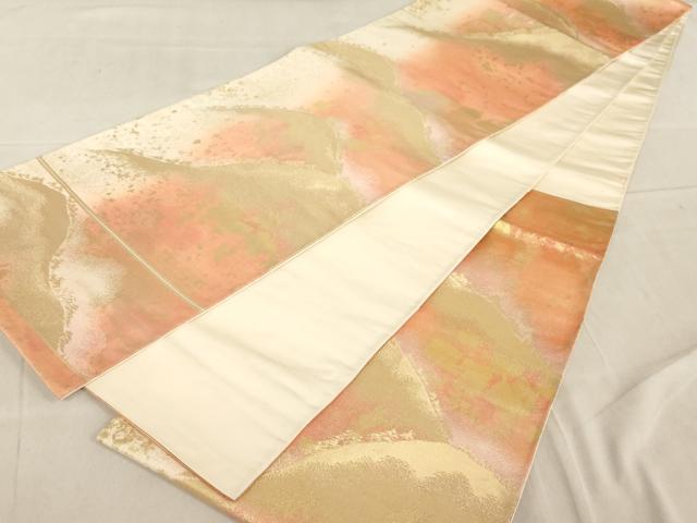 平和屋着物◎六通柄袋帯 重ね山箔散らし文 金糸 正絹 逸品 AAAL8006ex