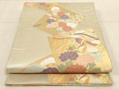 平和屋着物◎佐賀つづれ　六通柄袋帯　唐織　九百織　色紙重ね鳳凰花文　金銀糸　正絹　逸品　AAAL8951pf