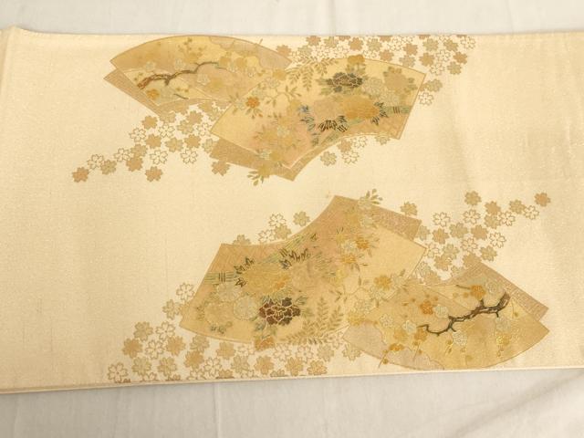 平和屋着物◎太鼓柄袋帯 地紙吉祥花鳥文 金糸 金彩 正絹 逸品 AAAL9077ex