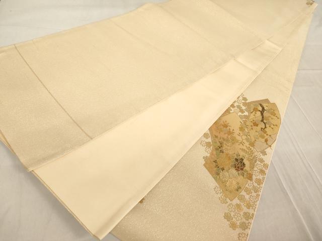 平和屋着物◎太鼓柄袋帯 地紙吉祥花鳥文 金糸 金彩 正絹 逸品 AAAL9077ex