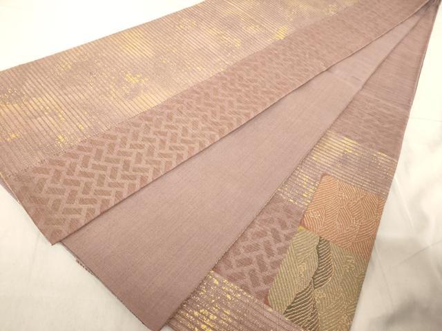 平和屋着物◎太鼓柄袋帯 荒波文 金糸 引箔 正絹 逸品 AAAL9088ex
