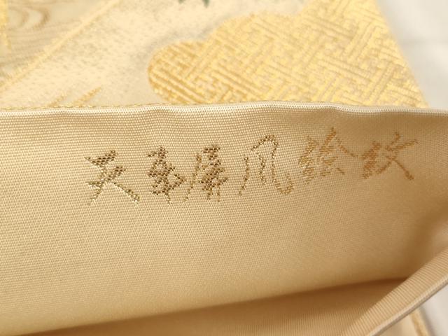 平和屋着物◎六通柄袋帯 唐織 屏風花鳥文 漆箔 金糸 正絹 逸品 AAAL9112ex