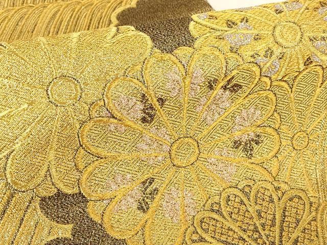 平和屋着物●六通柄袋帯 舞花文 金糸 正絹 逸品 AAAL9649wj