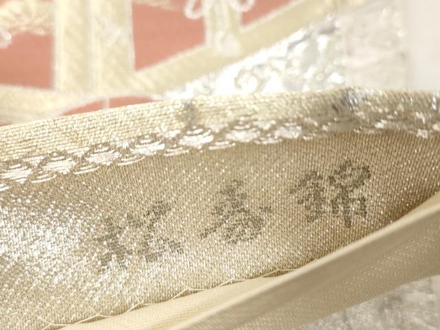 平和屋着物◎六通柄袋帯 松寿錦 山車文 プラチナ銀箔二重織 正絹 逸品 AAAM2141az