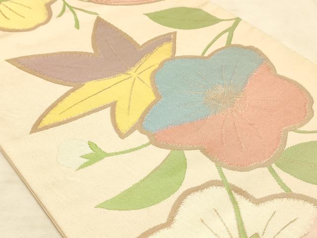 平和屋着物◎六通柄 本袋帯 銀河錦 草花文 正絹 逸品 AAAM3338sx