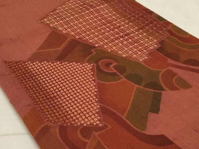 平和屋着物◎太鼓柄袋帯 幾何学文様 正絹 逸品 AAAM3344sx