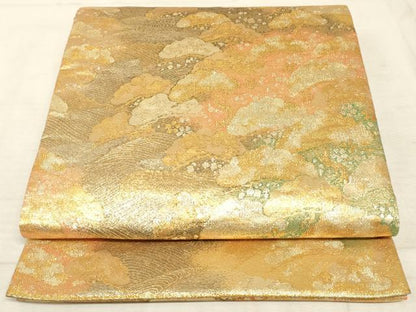 平和屋着物◎六通柄袋帯 浜松文 金糸 正絹 逸品 AAAM3357