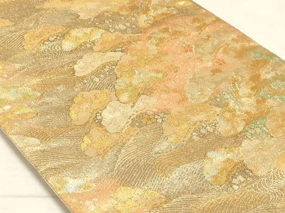 平和屋着物◎六通柄袋帯 浜松文 金糸 正絹 逸品 AAAM3357