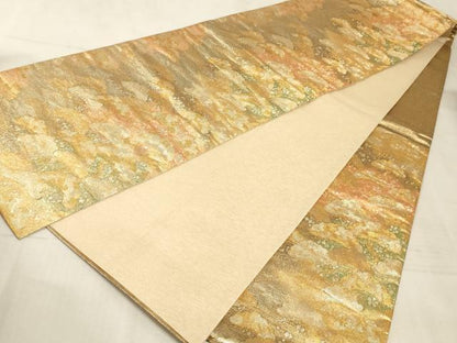 平和屋着物◎六通柄袋帯 浜松文 金糸 正絹 逸品 AAAM3357