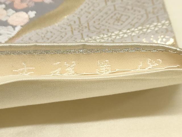 平和屋着物◎六通柄袋帯 唐織 吉祥萬代 銀糸 正絹 逸品 AAAM3385sx