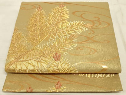 平和屋着物◎六通柄袋帯 浜松文 金糸 正絹 逸品 AAAM3391sx